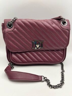 Purse Mauve Quilted Women's Badgley Mischka Gold Chain Crossbody